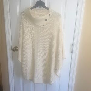 🦃Gratitude Sale🦃Talbot’s Elegant Cream Cable Knit Women's Poncho